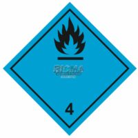 Инф. табло, Класс 4.3 - Вещества, выделяющие легковоспламеняющиеся газы, в контакте с водой
